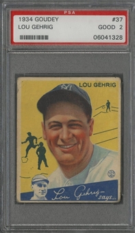 1934 Goudey #37 Lou Gehrig - PSA GD 2